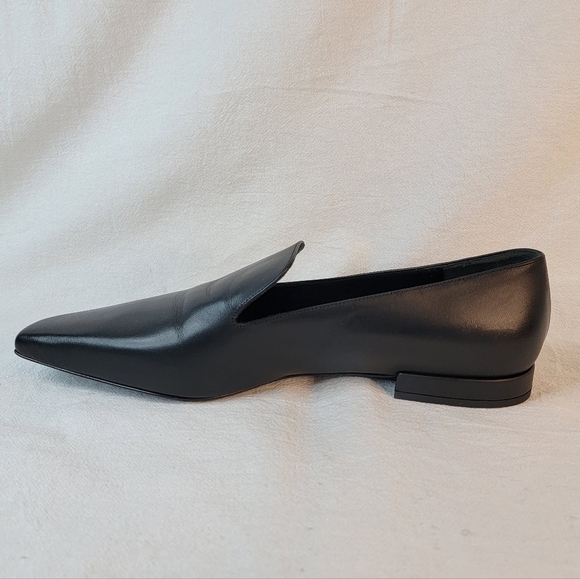 LOULOU STUDIO Carole Black Leather Loafers Pointed Toe Minimalist Flat 40 Italy - Picture 3 of 16